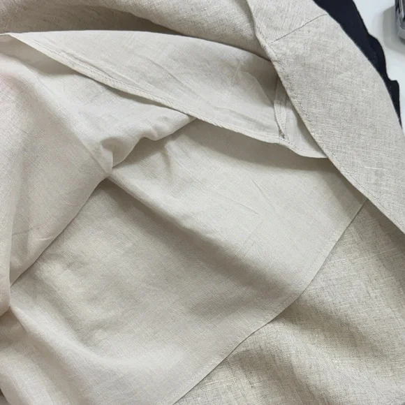 J. Crew Linen Smocked Waist Mini Skirt Bundle XXL Plus Size Black, White & Linen - Picture 13 of 16